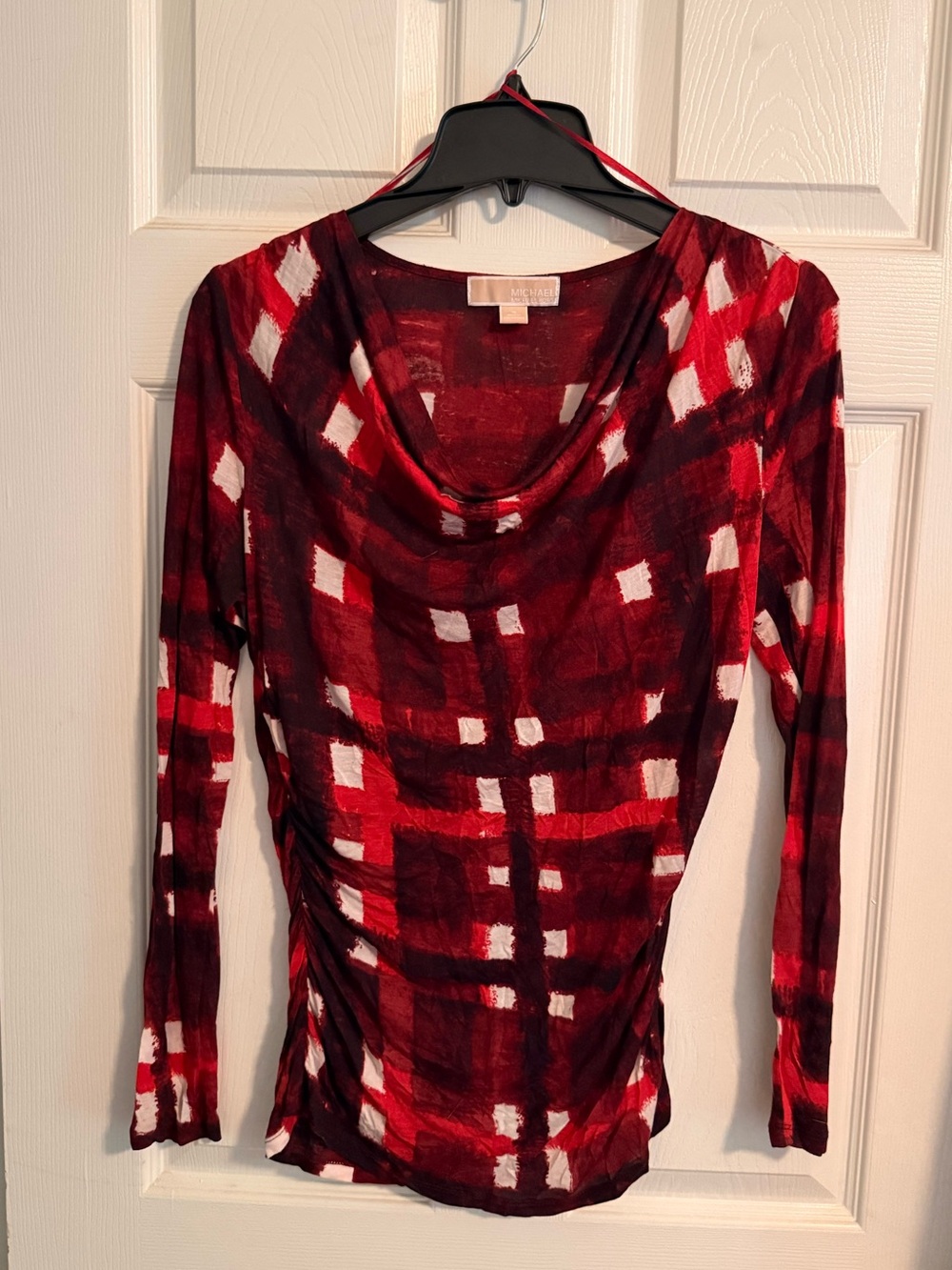MICHAEL Michael Kors Burgundy and White Knit Top